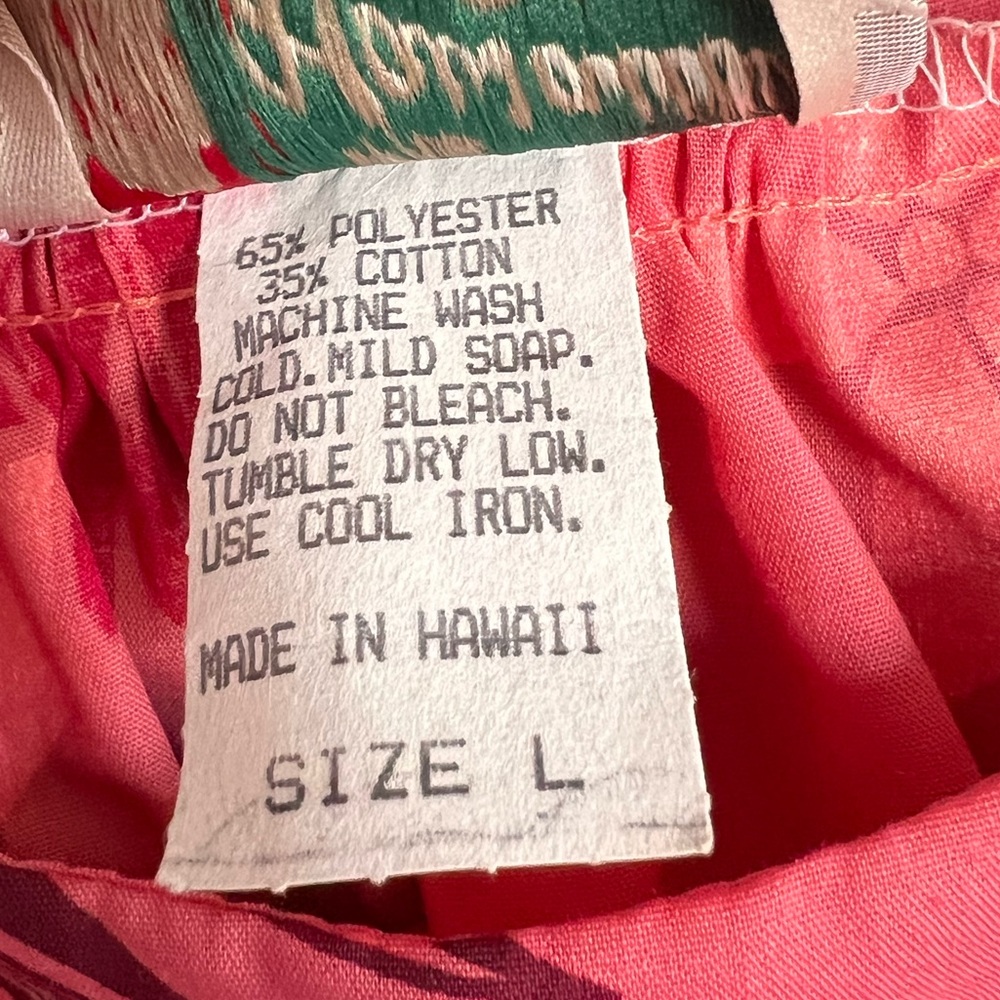 Vintage Hilo Hattie Hawaiian Dress Pink Floral Tropical Maxi size Large - Picture 3 of 11